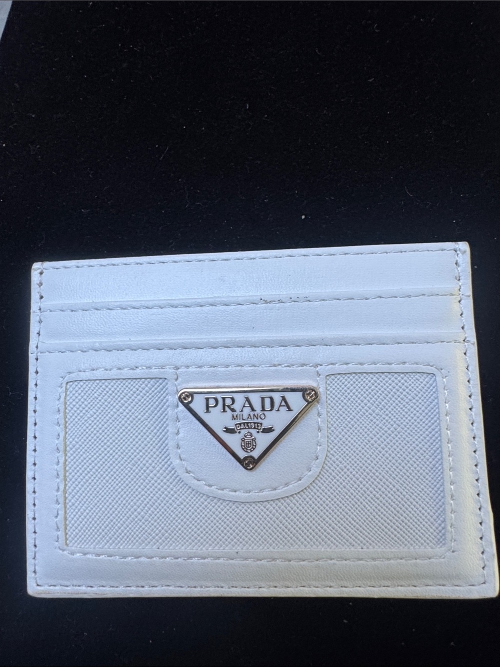 Card holder White Card Sleeve with Silver Triangle Logo